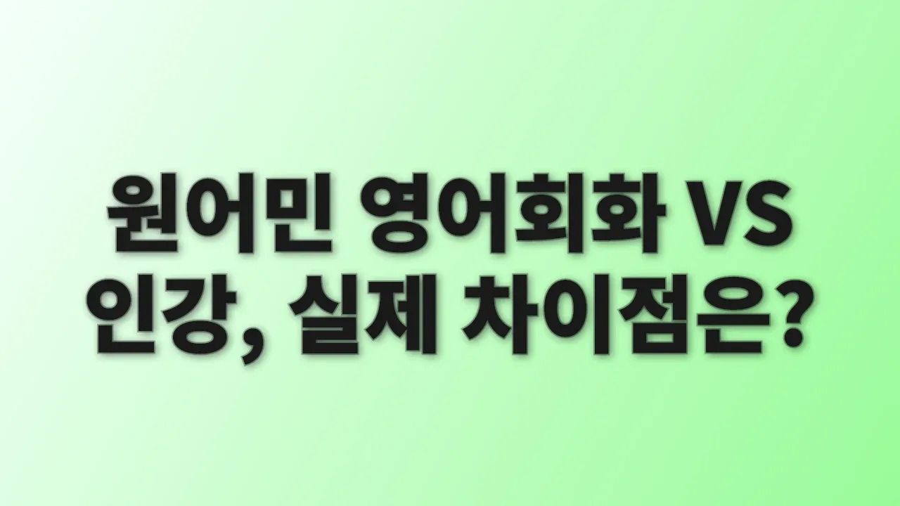원어민 영어회화 VS 인강, 실제 차이점은?